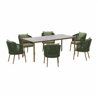 Маса и столове за хранене на открито с алуминиево въже