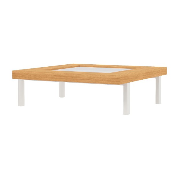 Квадратна стъклена външна масичка за кафе за диван